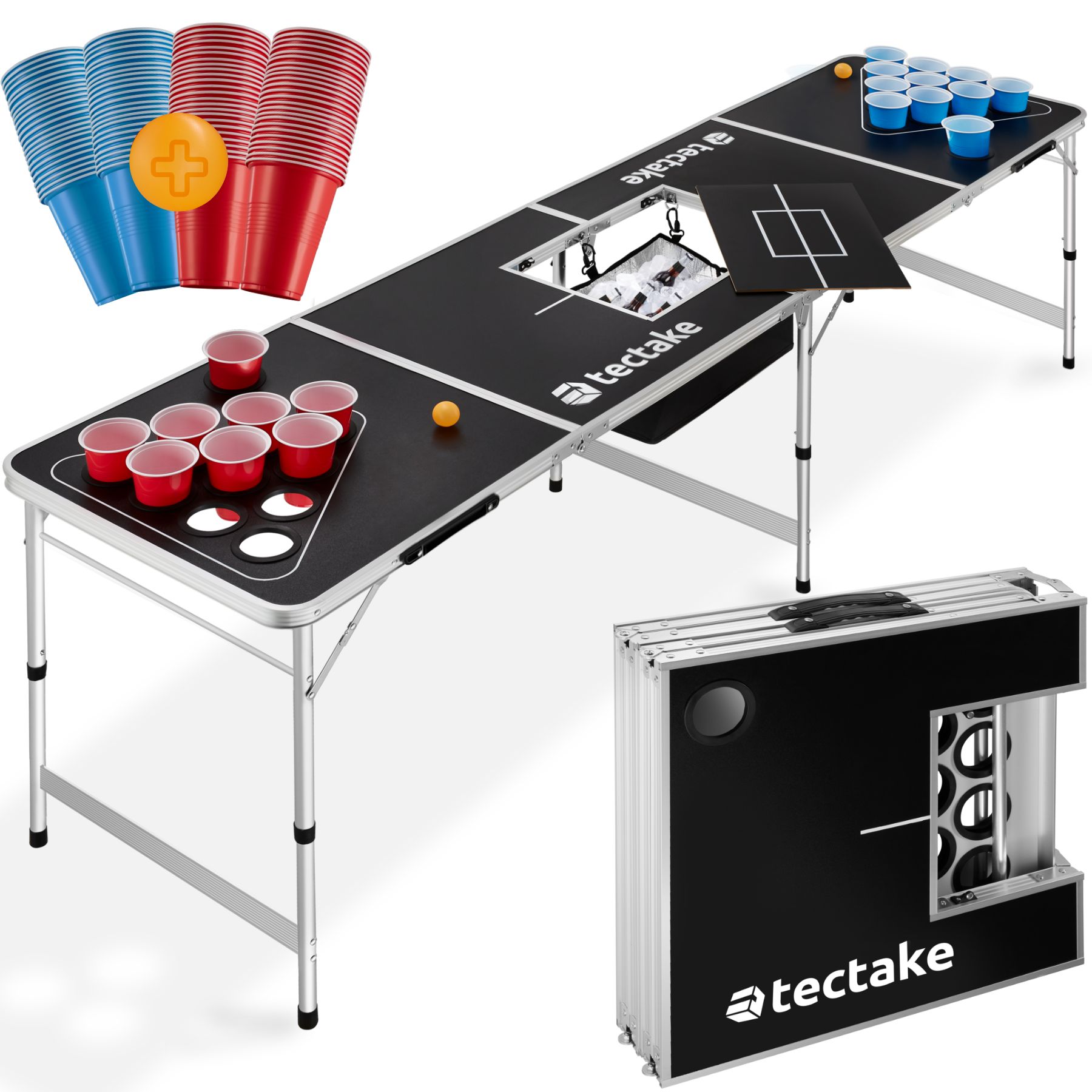 AufuN Set da tavolo Beer Pong con 100 bicchieri (50 rossi e