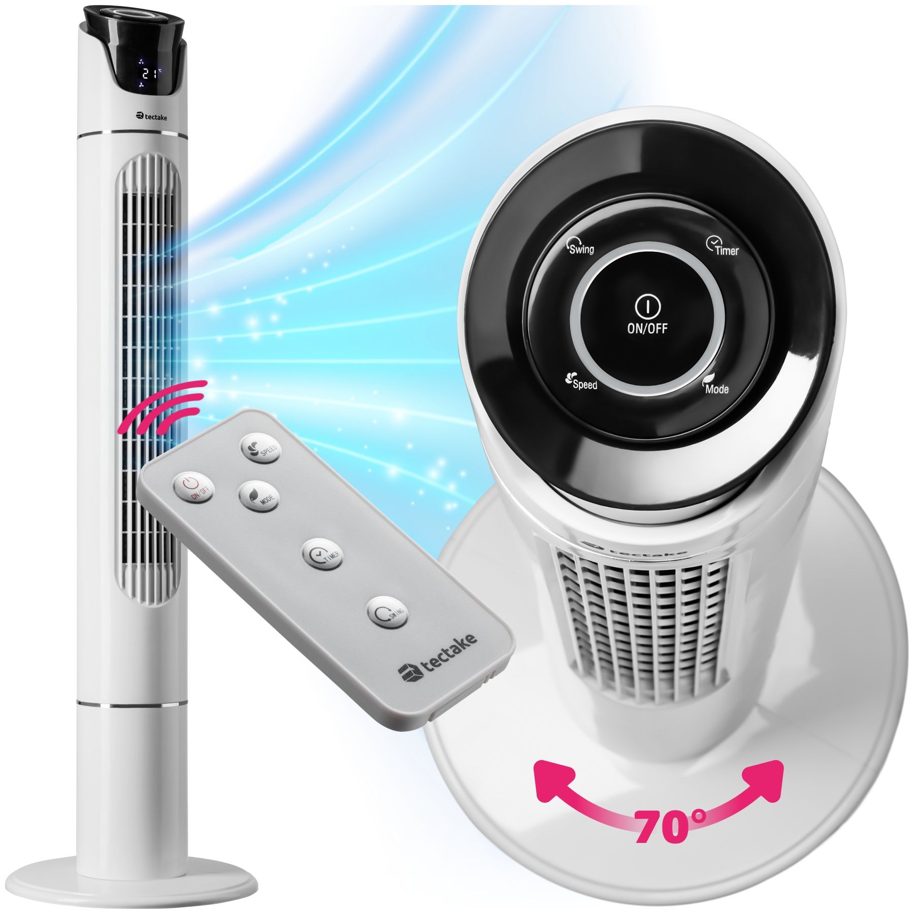 Ventilateur colonne, avec Oscillation réglable et fonction minuterie, 3 — free download