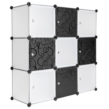 Armoire de rangerment 9 Cubes enfichables avec porte 112x37x112cm