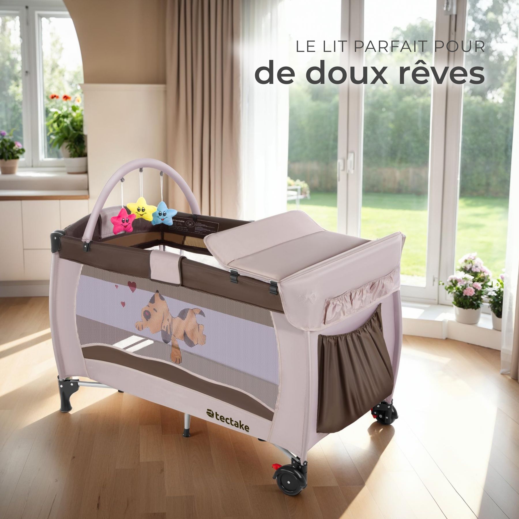 Barrière De Lit Bébé Eulenke 180cm Pliable - Hauteur Réglable - Portable Pour Voyage - Grise