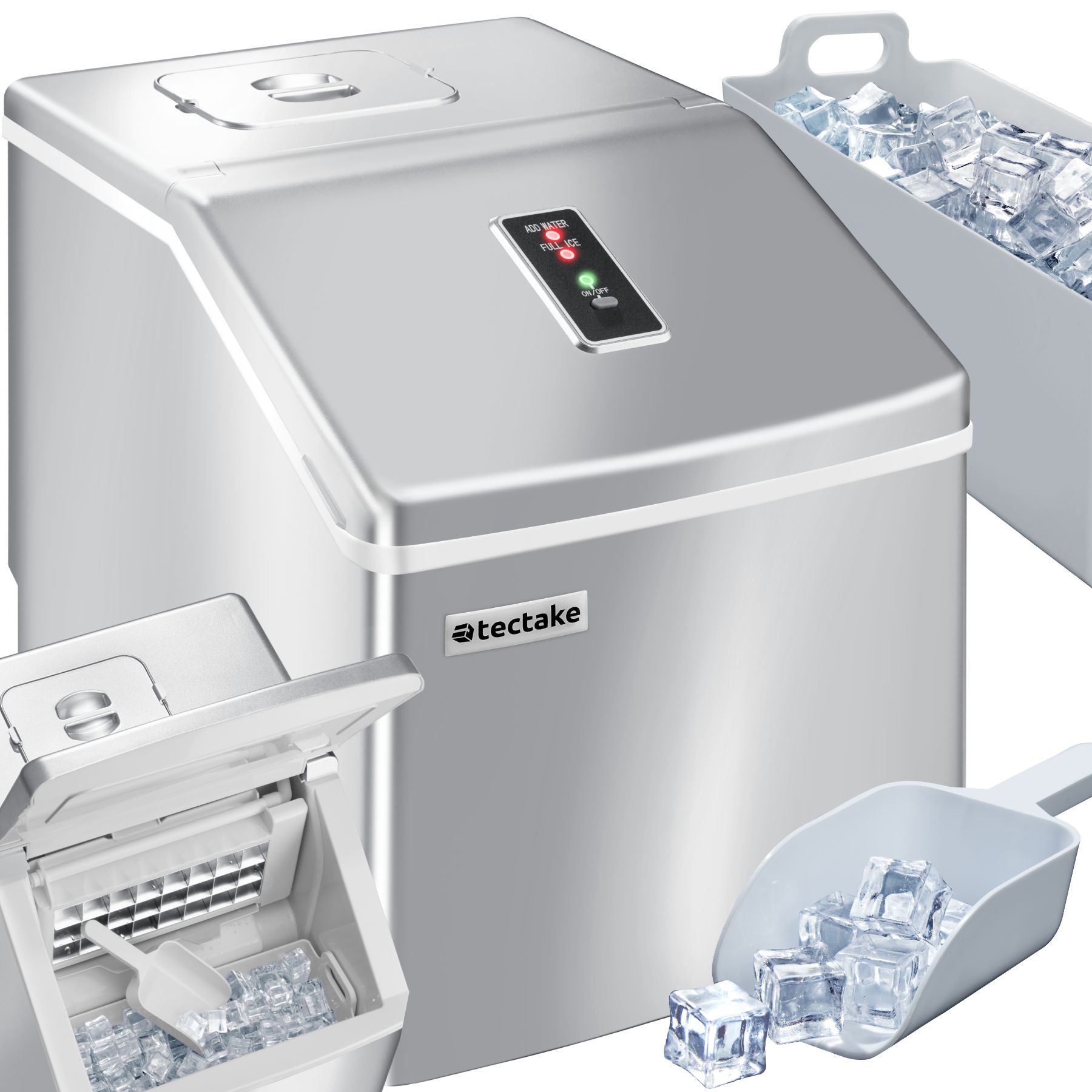 Tritaghiaccio Elettrico Tosucs 300W - Macchina Per Ghiaccio Tritato Per Bar E Casa, Capacità 65 Kg/h, In Acciaio Inox, Sicura E Facile Da Usare (Grigio Argento)