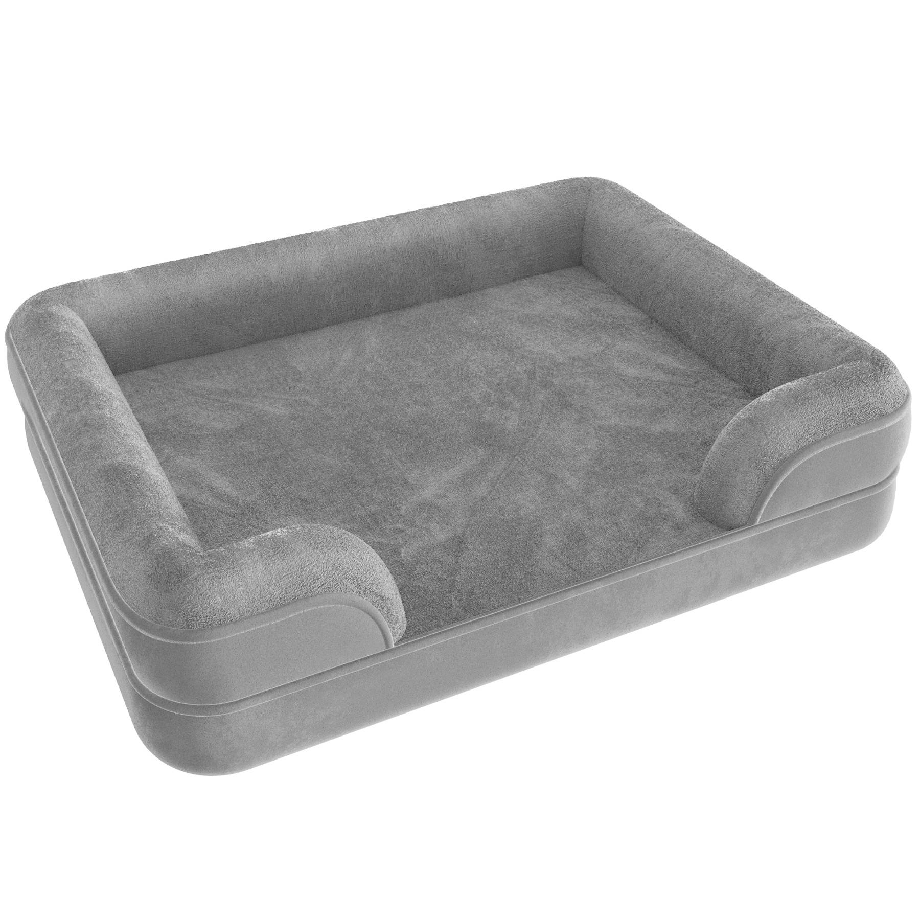 Petnovo Orthopädisches Hundebett Mittelgroß – 76,2x50,8x7,6 Cm, Wasserdichter Bezug, Hellgrau