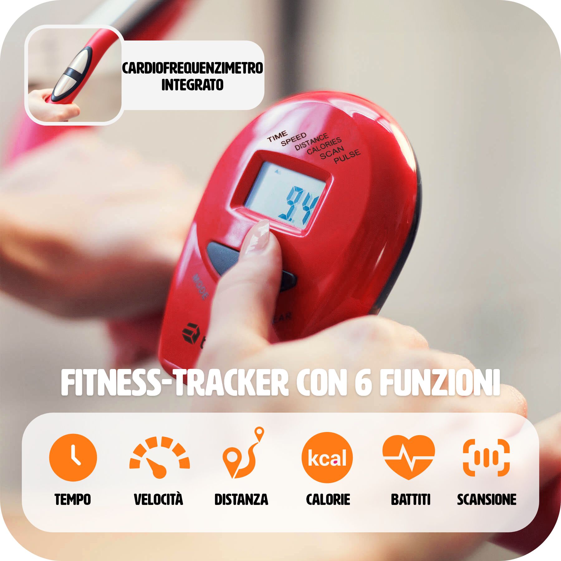 Stepper Phoenix Fitness Pieghevole - Allenamento Cardio Con Display LCD E Manico Regolabile