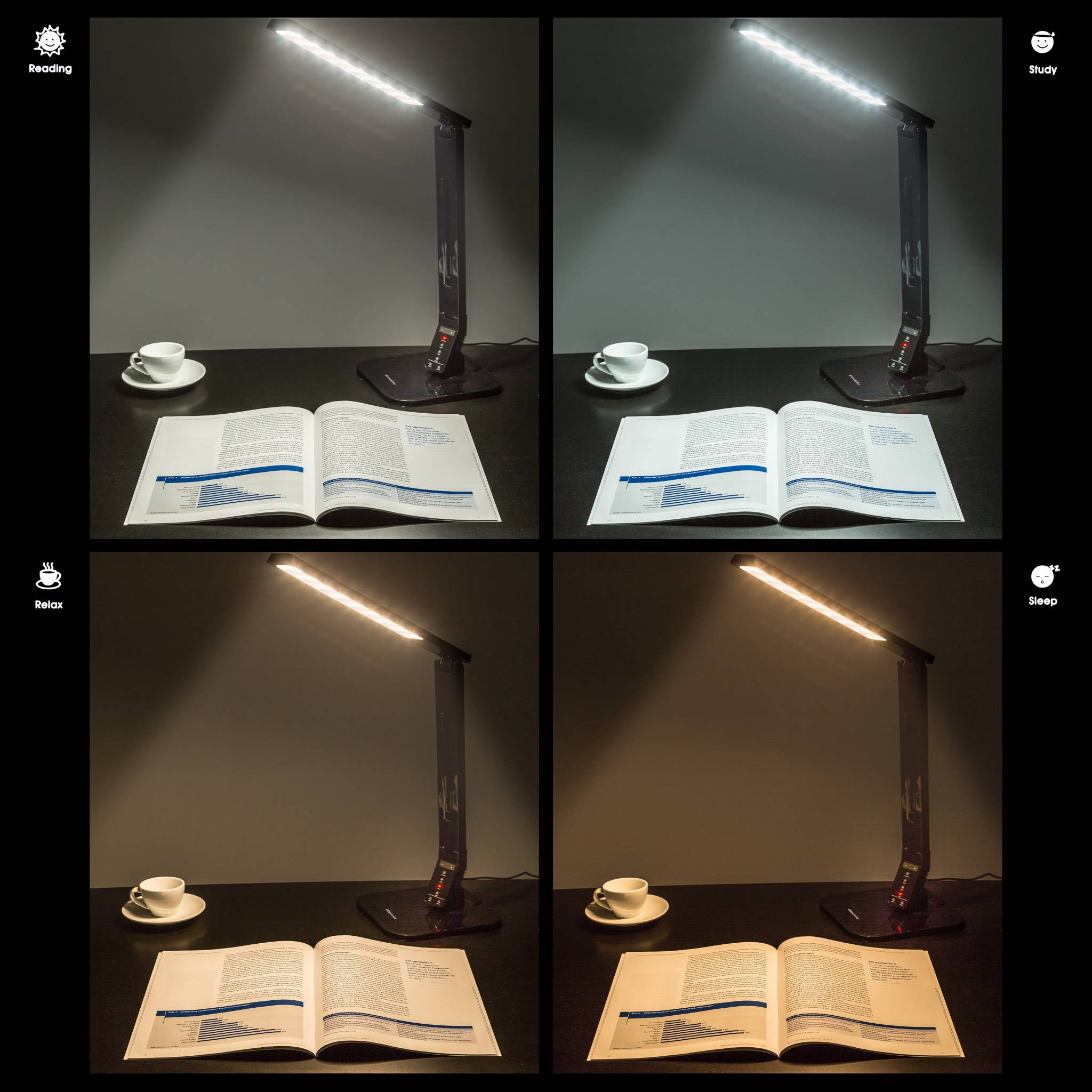 TecTake 14 W Lampada da tavolo luci a LED ufficio scrivania TecTake 14 W Lampada da tavolo luci a LED ufficio scrivania