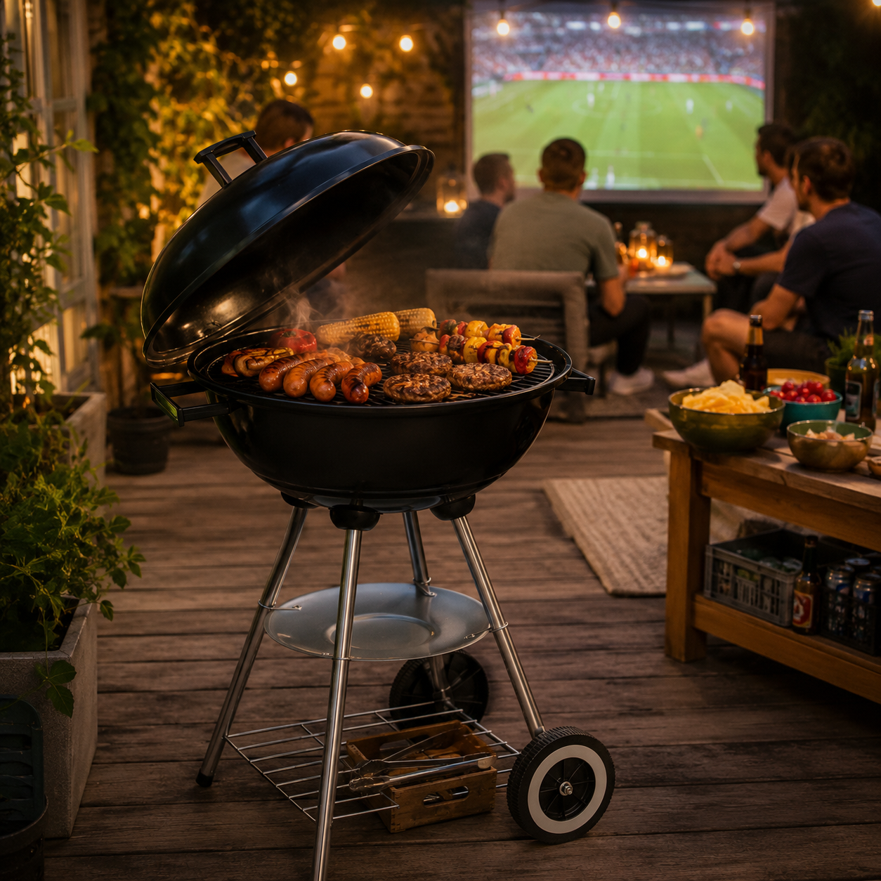 Area barbecue su una terrazza estiva