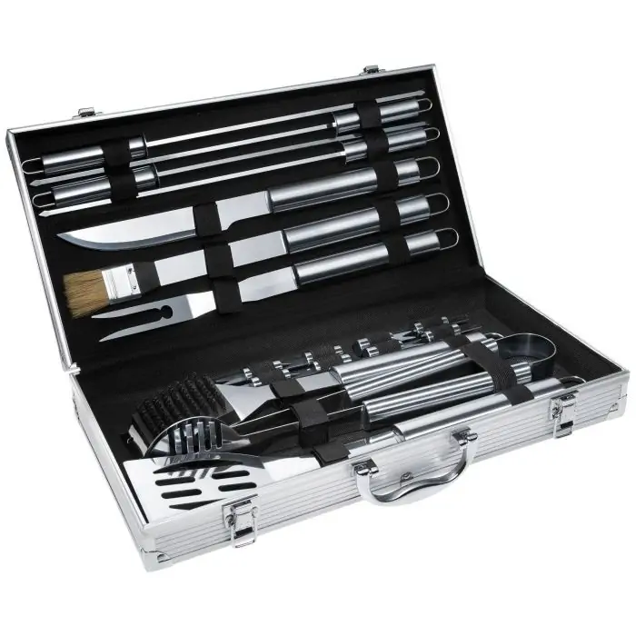Set d&#x27;ustensiles de barbecue avec mallette en aluminium