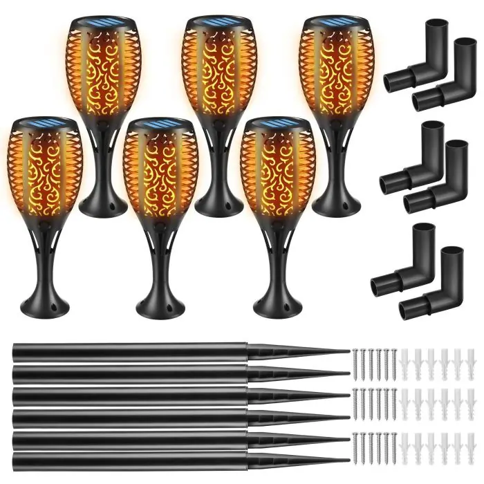 Lot de 6 lampes solaires FLARE