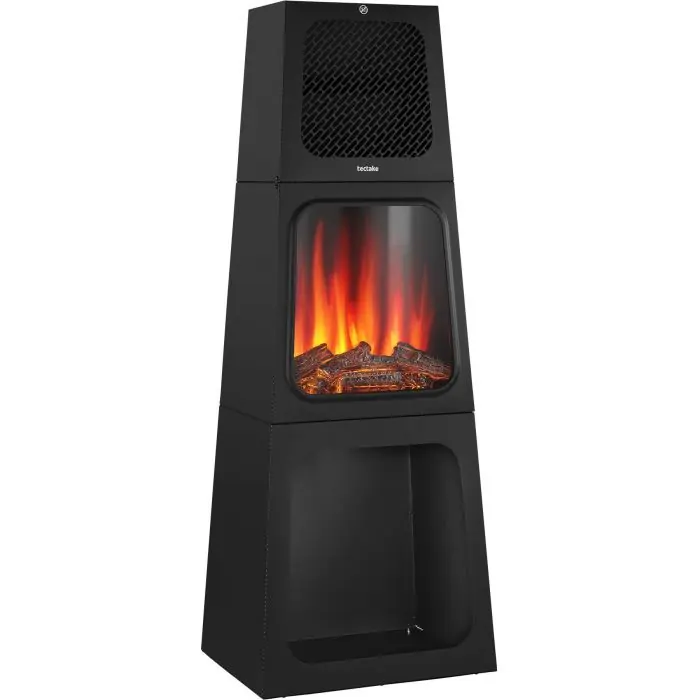 Cheminée électrique décorative avec effet de flammes 3D et thermostat SOLEIL