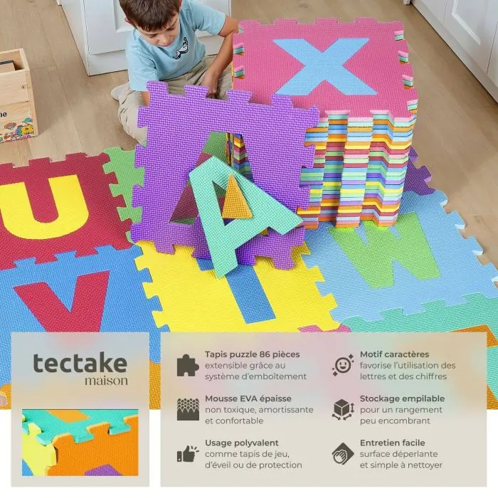 Grand Tapis De Jeu En Mousse EVA Pour Enfants – Alphabet Multicolore, Tapis De Sol Souple, Neuf