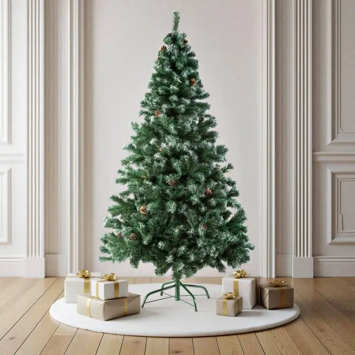 Weihnachtsbaum knstlich mit Zapfen und Metallstnder 180cm