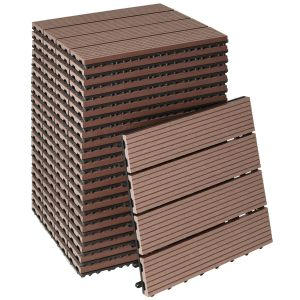 Set Terrassenfliesen Tegulas, WPC in Holzoptik
