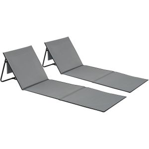 2er Set Strandmatte Mina, flexible R&uuml;ckenlehne, klappbar 