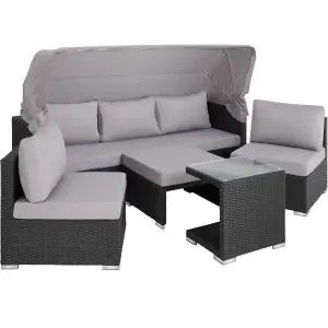 Rattan Lounge mit Aluminiumgestell San Marino
