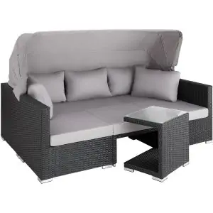Rattan Lounge mit Aluminiumgestell San Marino