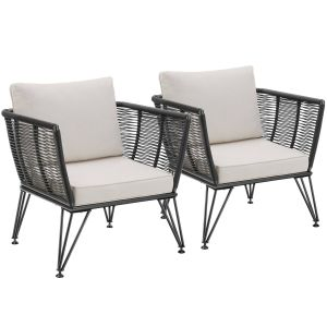 Set di poltrone da giardino Sundo con design a corda