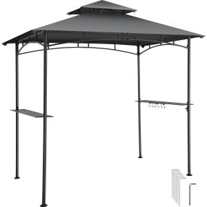Gazebo per barbecue Maracaibo, resistente alle intemperie, tettuccio antivento, 2 ripiani