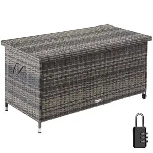 Auflagenbox Kiruna mit Kunststoffgeflecht, 120x55x61,5cm, 270l