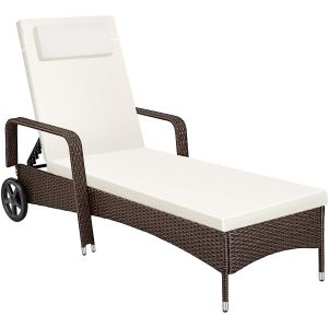Sonnenliege Rattan mit Rollen