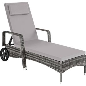 Sonnenliege Rattan mit Rollen
