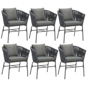 Set di sedie Valeiras con Design a corda,densi cuscini,60x61x77cm