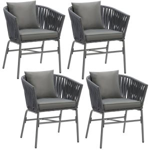 Set di sedie Valeiras con Design a corda,densi cuscini,60x61x77cm