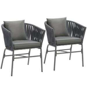 Set di sedie Valeiras con Design a corda,densi cuscini,60x61x77cm