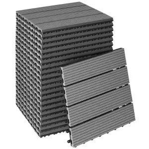 Lot de dalles de terrasse TEGULAS en WPC aspect bois