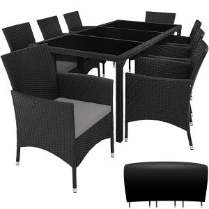 Rattan Sitzgruppe 8+1 mit Schutzh&uuml;lle
